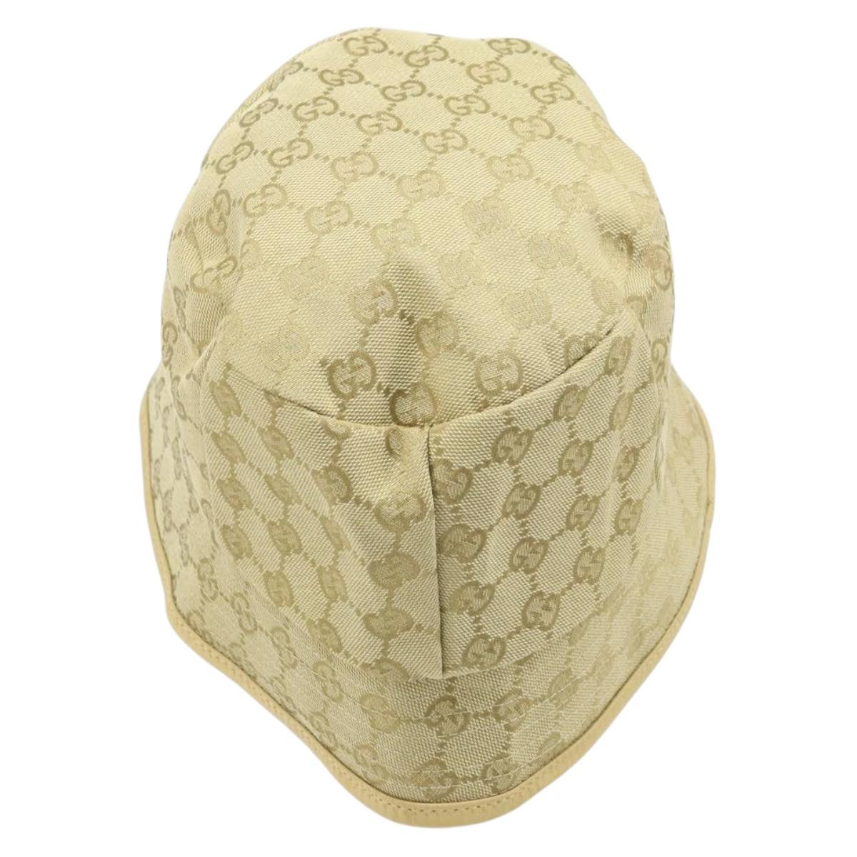 GUCCI GG Canvas Bucket hat Hat Beige Auth 174012A