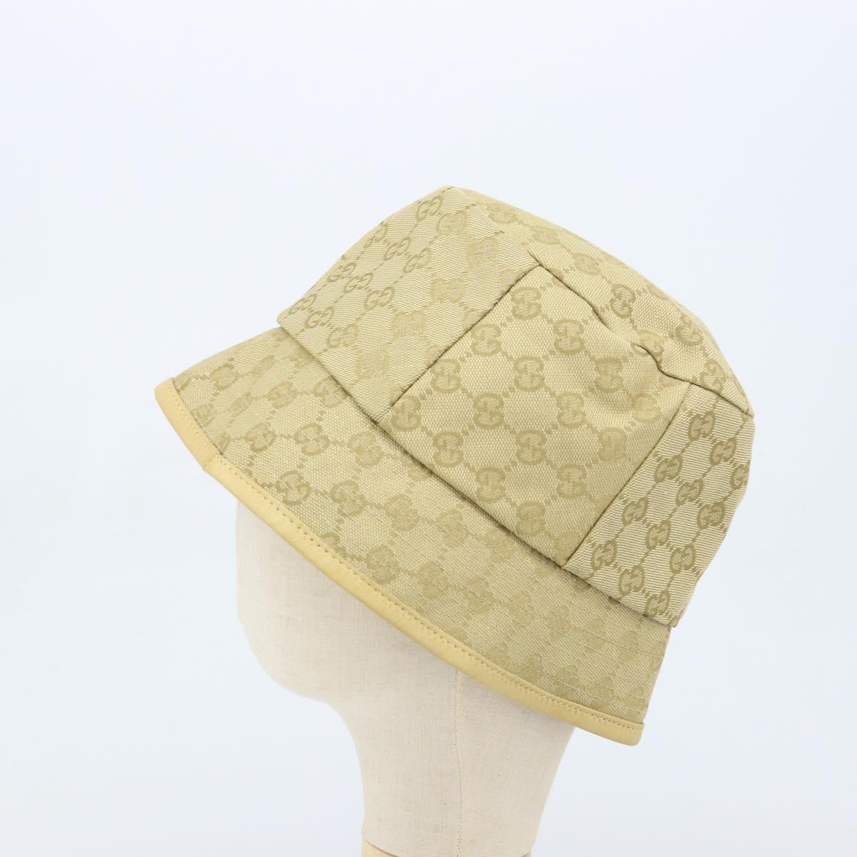 GUCCI GG Canvas Bucket hat Hat Beige Auth 174012A