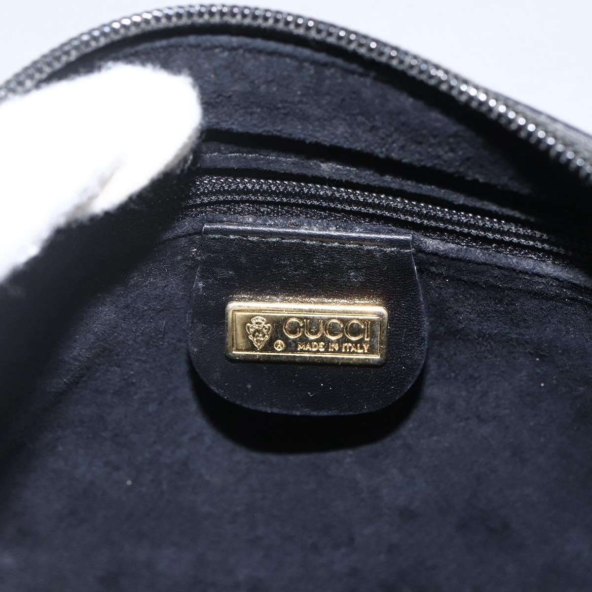 GUCCI Shoulder Bag Leather Black Gold 007 256 0051 Auth 174016