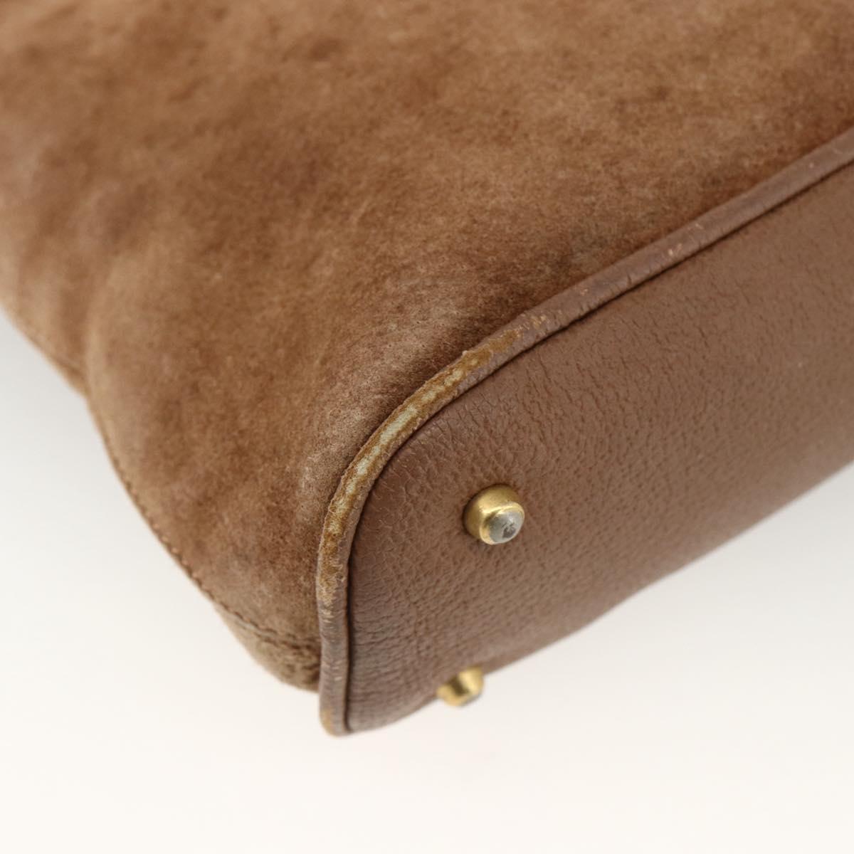 GUCCI Bamboo Hand Bag Suede 2way Brown 000 122 0290 Auth 174017