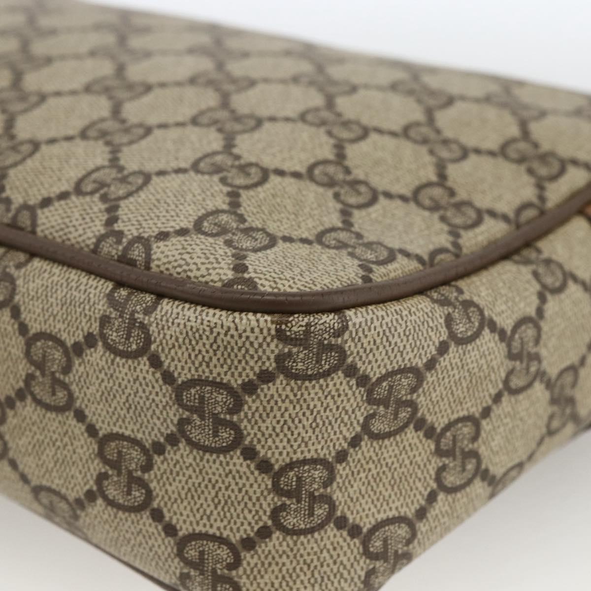 GUCCI GG Supreme Clutch Bag PVC Beige Gold 89 01 044 Auth 174019A