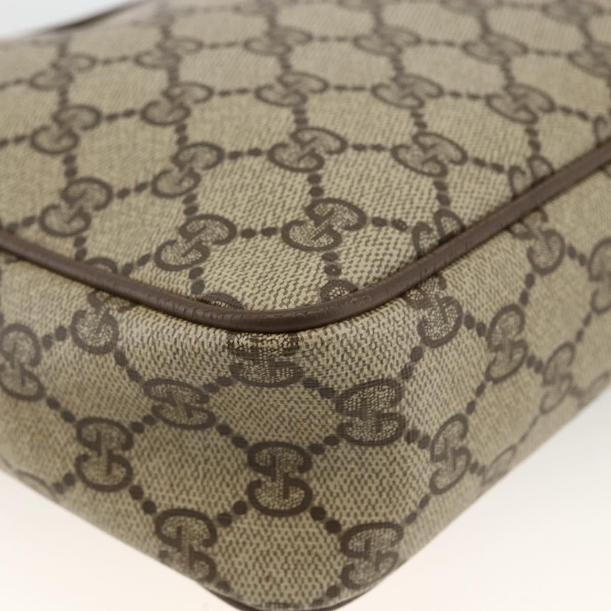 GUCCI GG Supreme Clutch Bag PVC Beige Gold 89 01 044 Auth 174019A