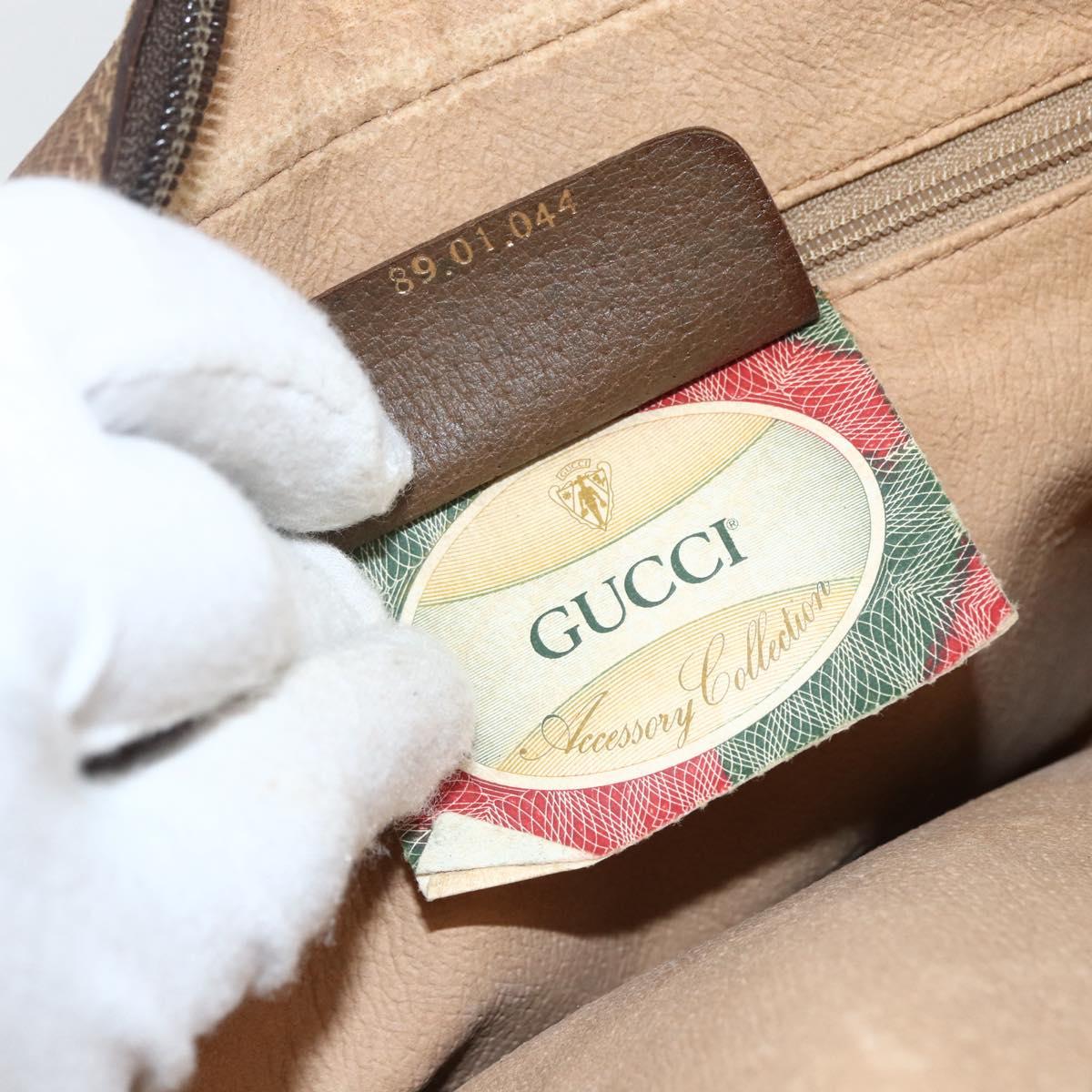 GUCCI GG Supreme Clutch Bag PVC Beige Gold 89 01 044 Auth 174019A