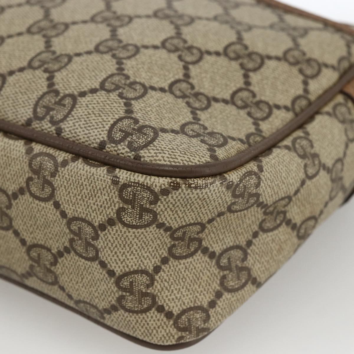 GUCCI GG Supreme Clutch Bag PVC Beige Gold 89 01 044 Auth 174019A