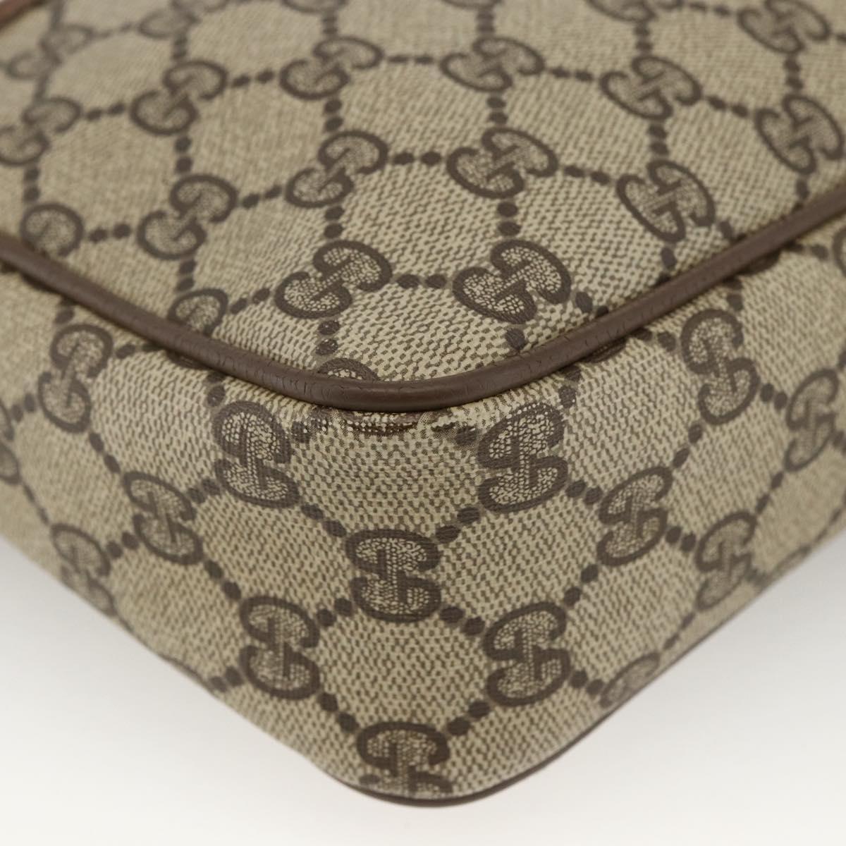 GUCCI GG Supreme Clutch Bag PVC Beige Gold 89 01 044 Auth 174019A