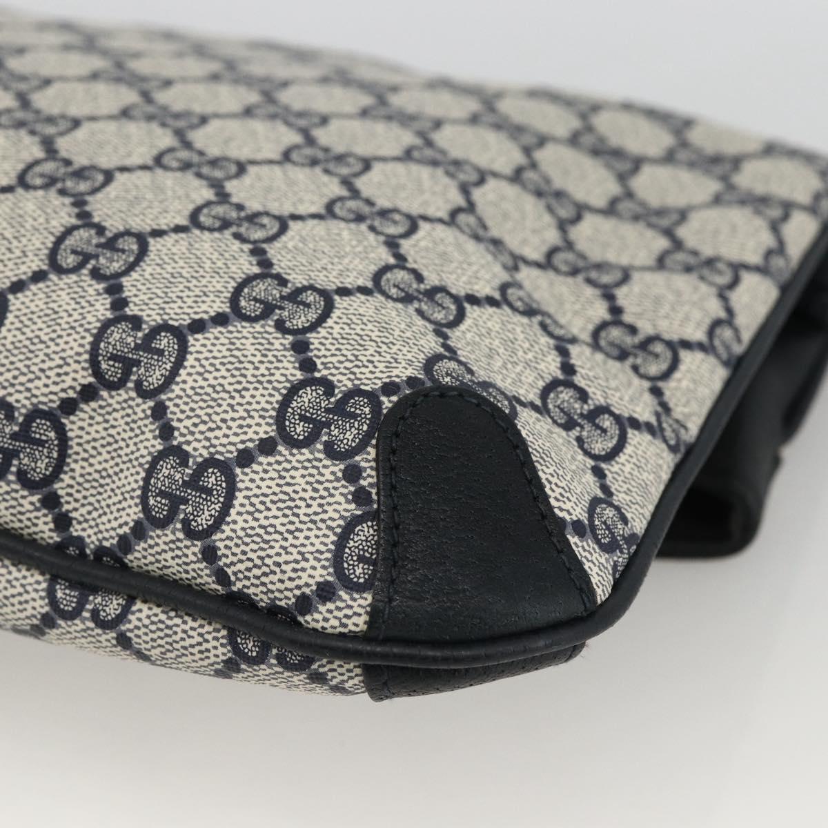 GUCCI GG Supreme Clutch Bag PVC Navy 89 02 075 Auth 174020A