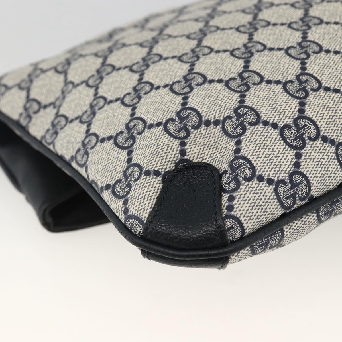 GUCCI GG Supreme Clutch Bag PVC Navy 89 02 075 Auth 174020A