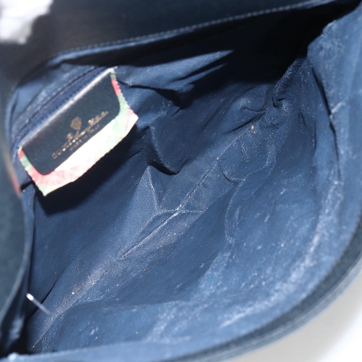 GUCCI GG Supreme Clutch Bag PVC Navy 89 02 075 Auth 174020A