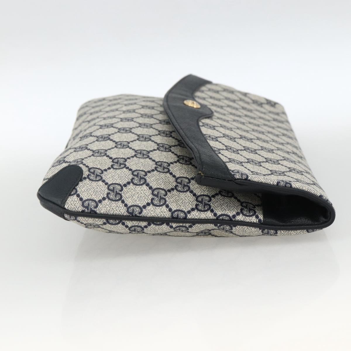 GUCCI GG Supreme Clutch Bag PVC Navy 89 02 075 Auth 174020A
