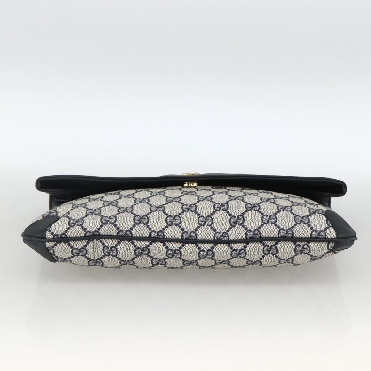 GUCCI GG Supreme Clutch Bag PVC Navy 89 02 075 Auth 174020A