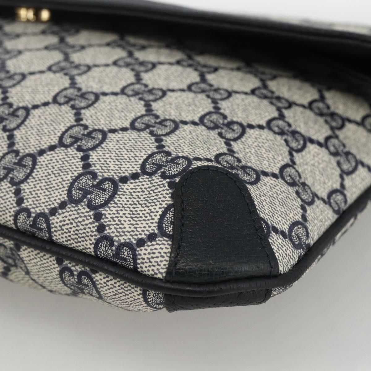 GUCCI GG Supreme Clutch Bag PVC Navy 89 02 075 Auth 174020A