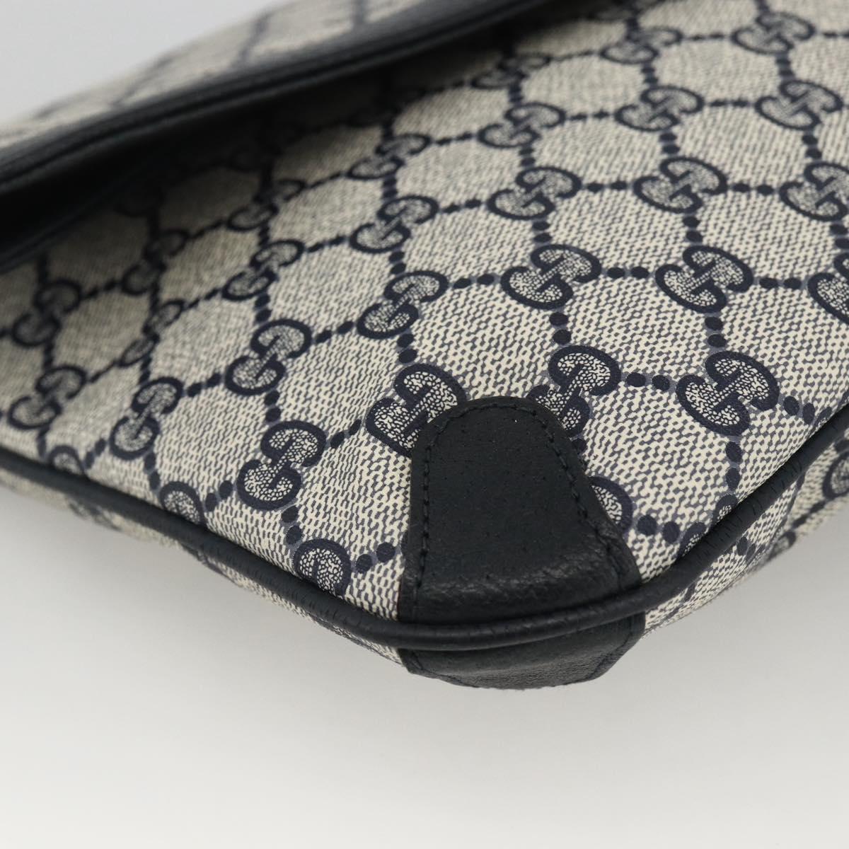 GUCCI GG Supreme Clutch Bag PVC Navy 89 02 075 Auth 174020A