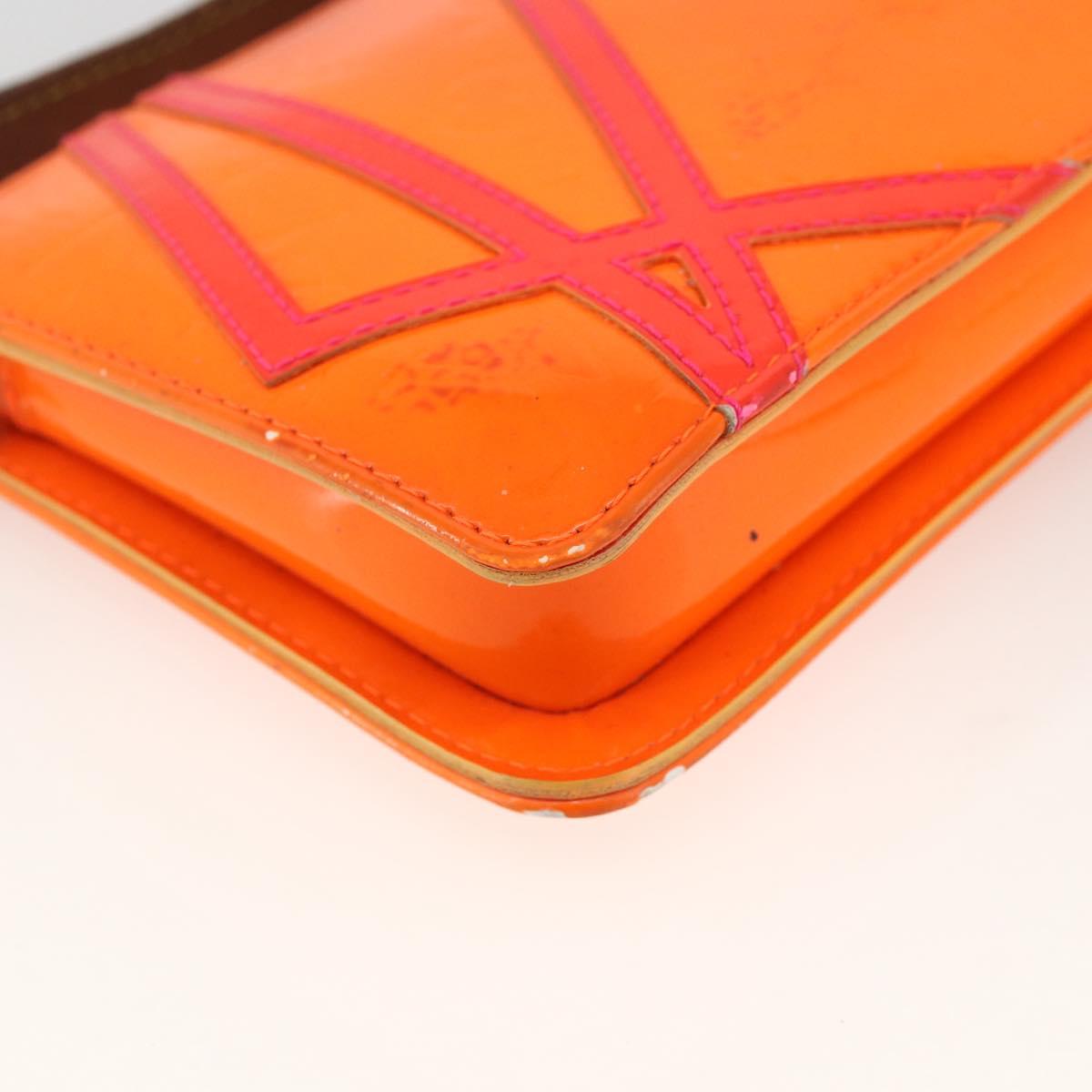 LOUIS VUITTON Monogram Vernis Fluo Lexington Pouch Orange M91908 Auth 174030