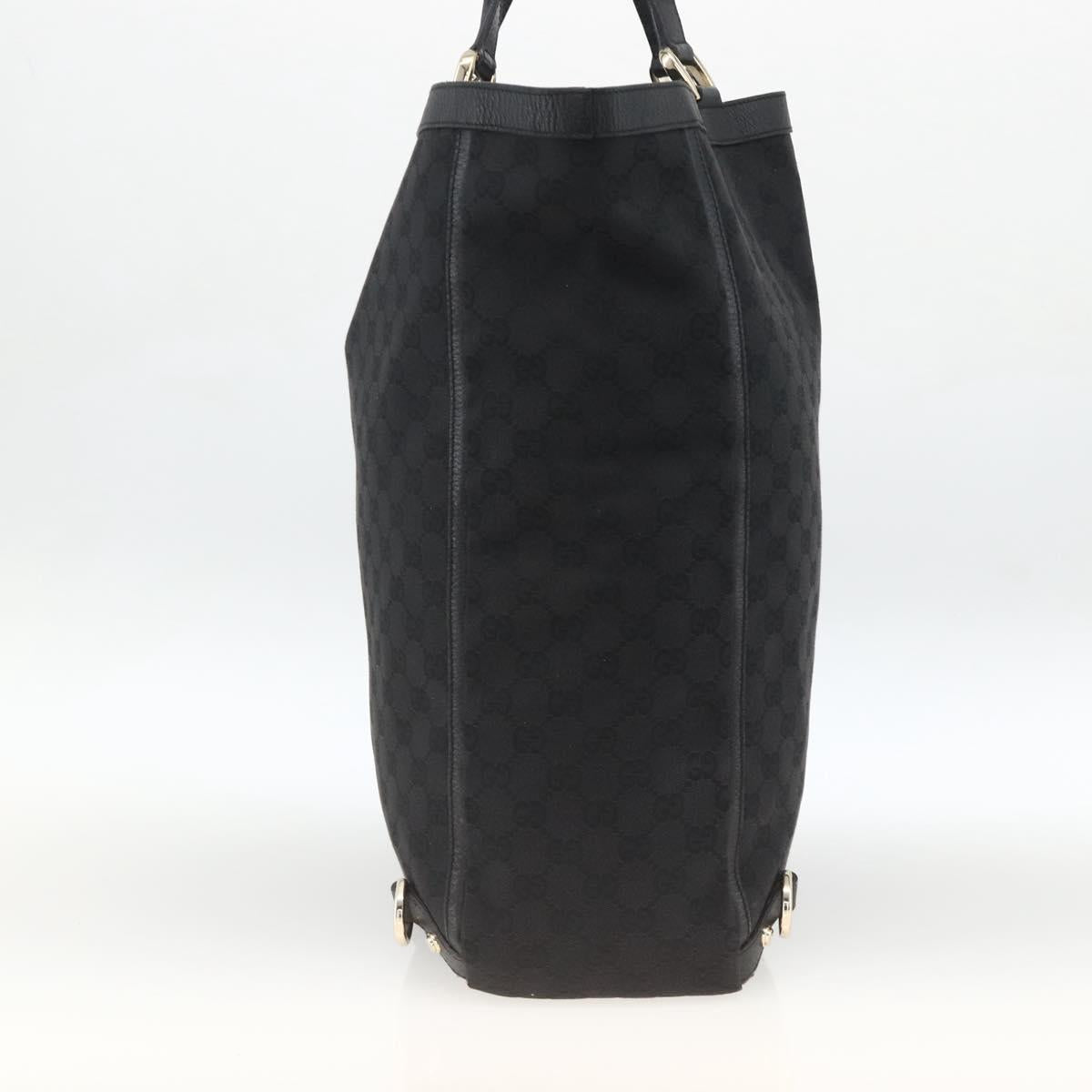 GUCCI GG Canvas Abbey Tote Bag Black Gold 130733 Auth 174036A