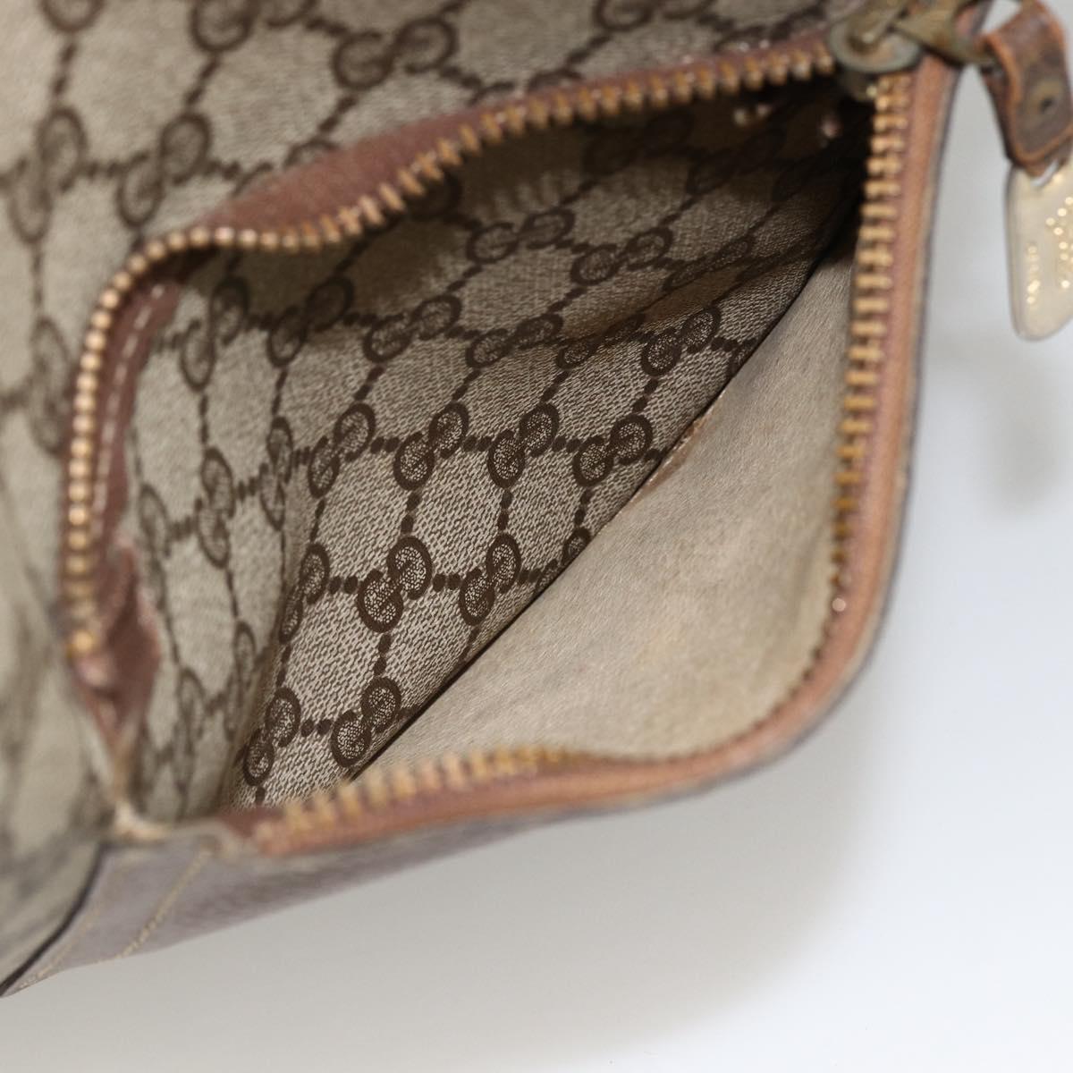 GUCCI GG Supreme Web Sherry Line Tote Bag Beige Auth 174038