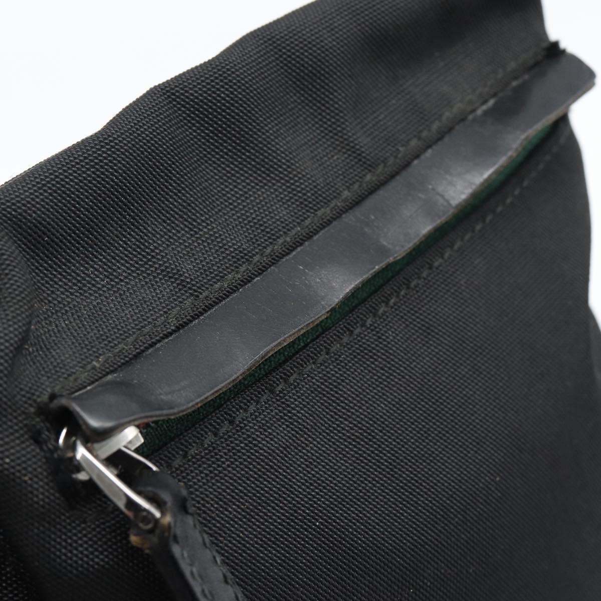 GUCCI Waist bag Nylon Black Silver 28566 Auth 174041