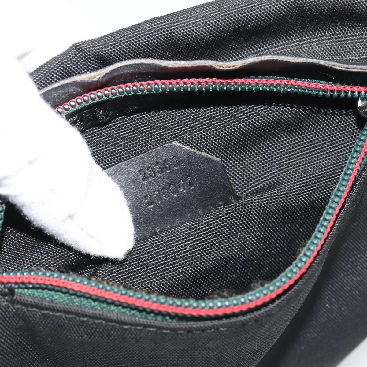 GUCCI Waist bag Nylon Black Silver 28566 Auth 174041
