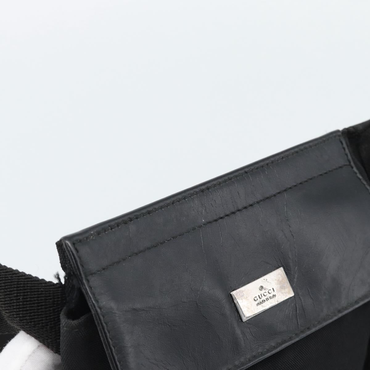GUCCI Waist bag Nylon Black Silver 28566 Auth 174041