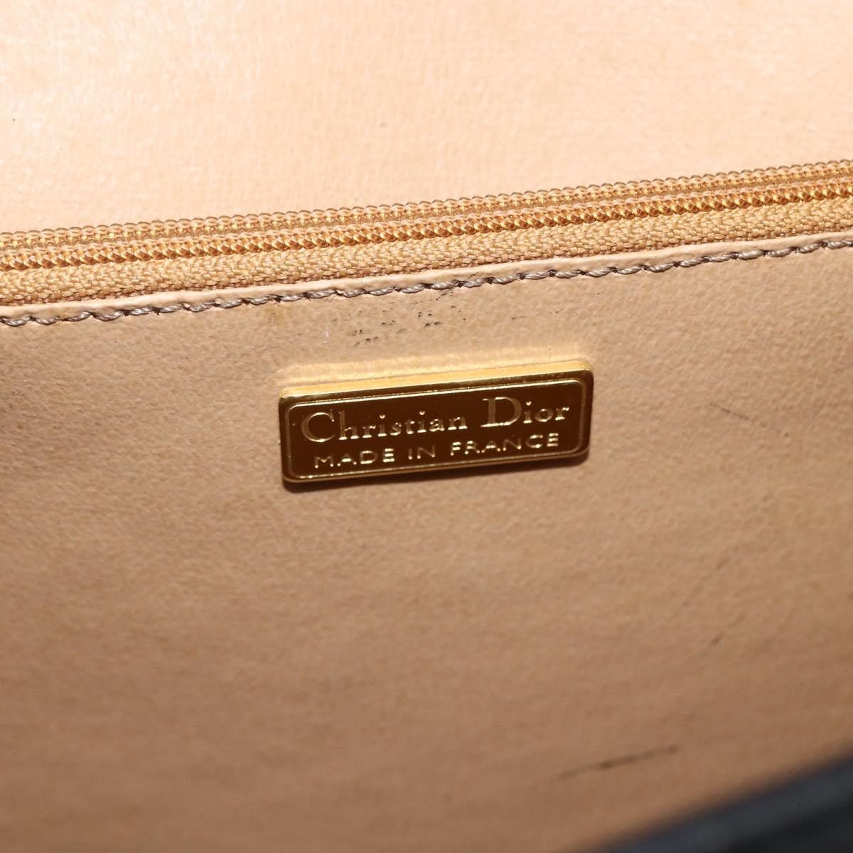 Christian Dior Trotter Canvas Hand Bag PVC Leather 2way Gold Black Auth 174047