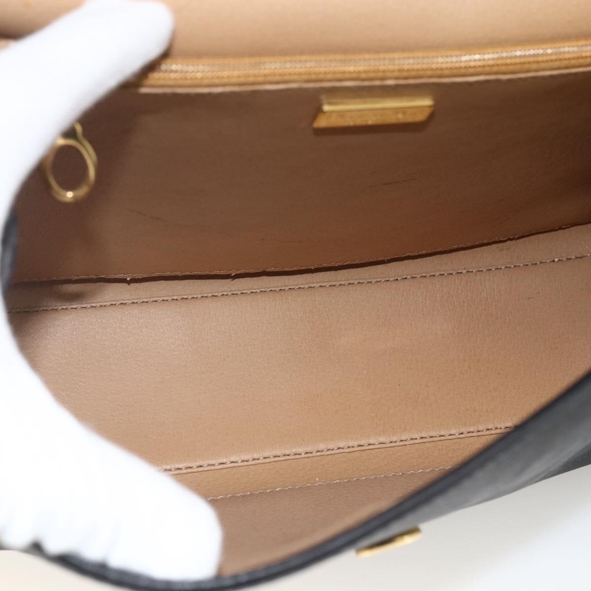 Christian Dior Trotter Canvas Hand Bag PVC Leather 2way Gold Black Auth 174047
