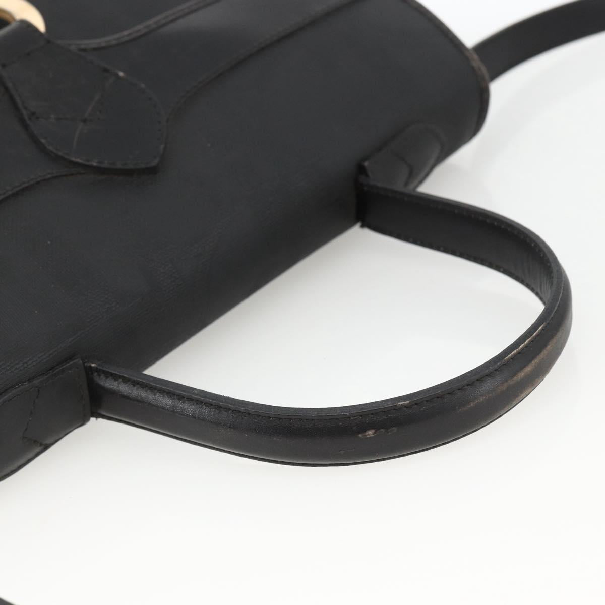 Christian Dior Trotter Canvas Hand Bag PVC Leather 2way Gold Black Auth 174047