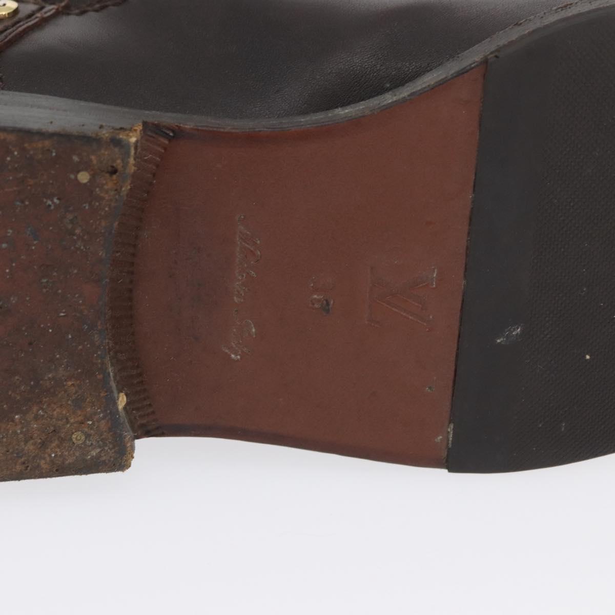LOUIS VUITTON Monogram Idylle Boots 36 Dark Brown LV Auth 174048A