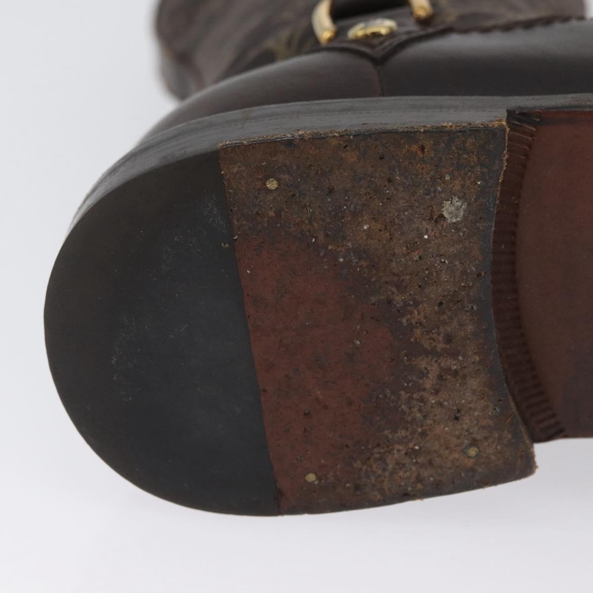 LOUIS VUITTON Monogram Idylle Boots 36 Dark Brown LV Auth 174048A