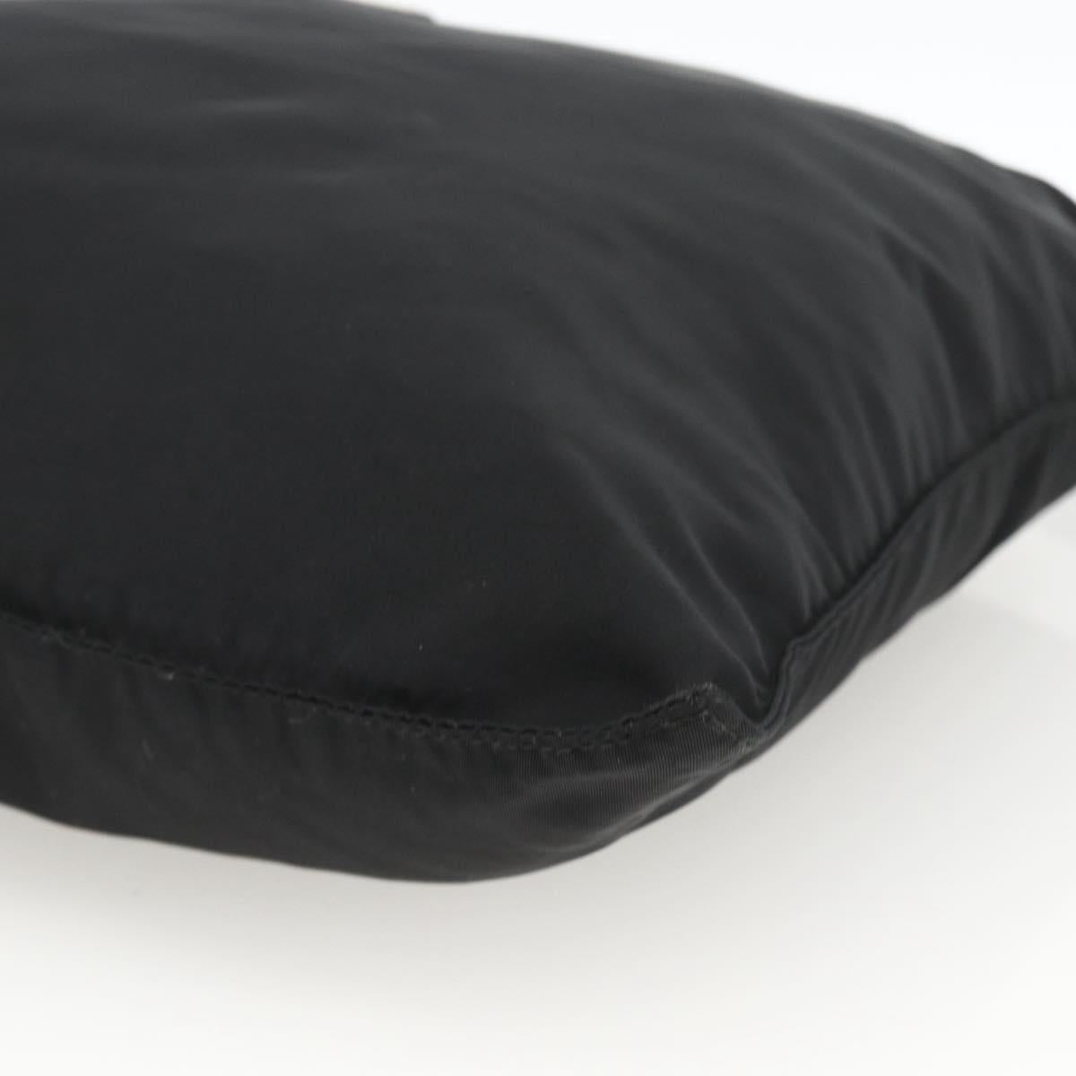 PRADA Tote Bag Nylon Black Silver Auth 174049