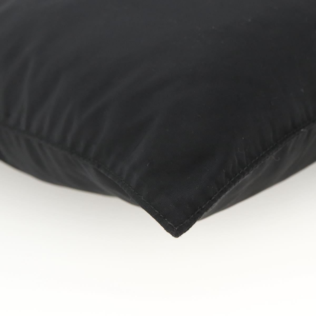 PRADA Tote Bag Nylon Black Silver Auth 174049