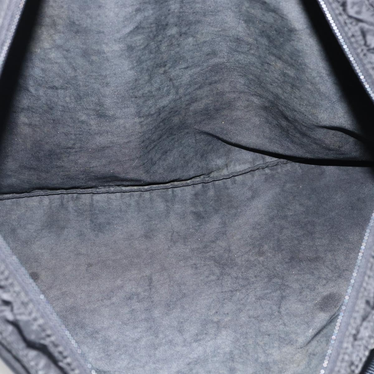 PRADA Tote Bag Nylon Black Silver Auth 174049