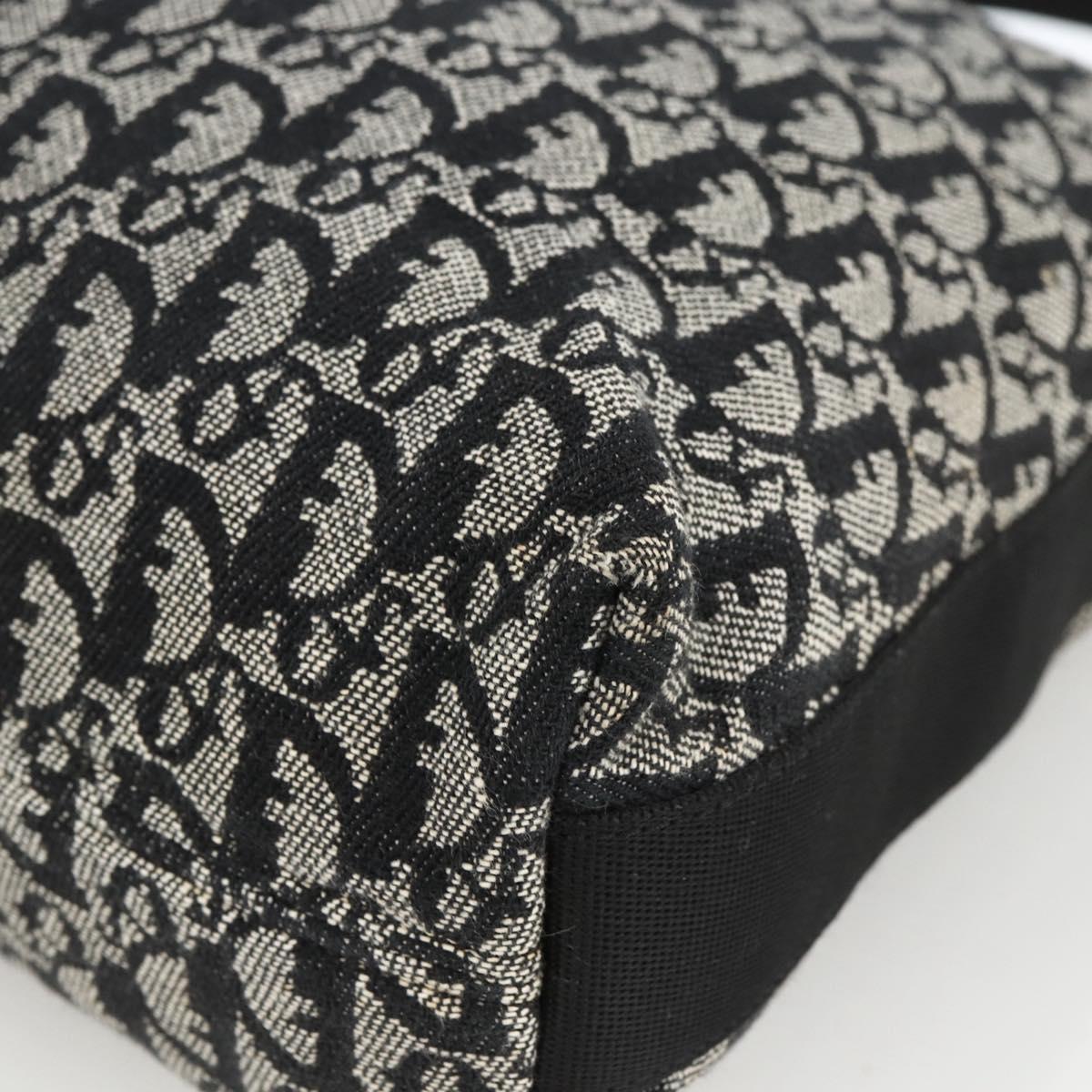Christian Dior Trotter Canvas Shoulder Bag Black Silver Auth 174057A