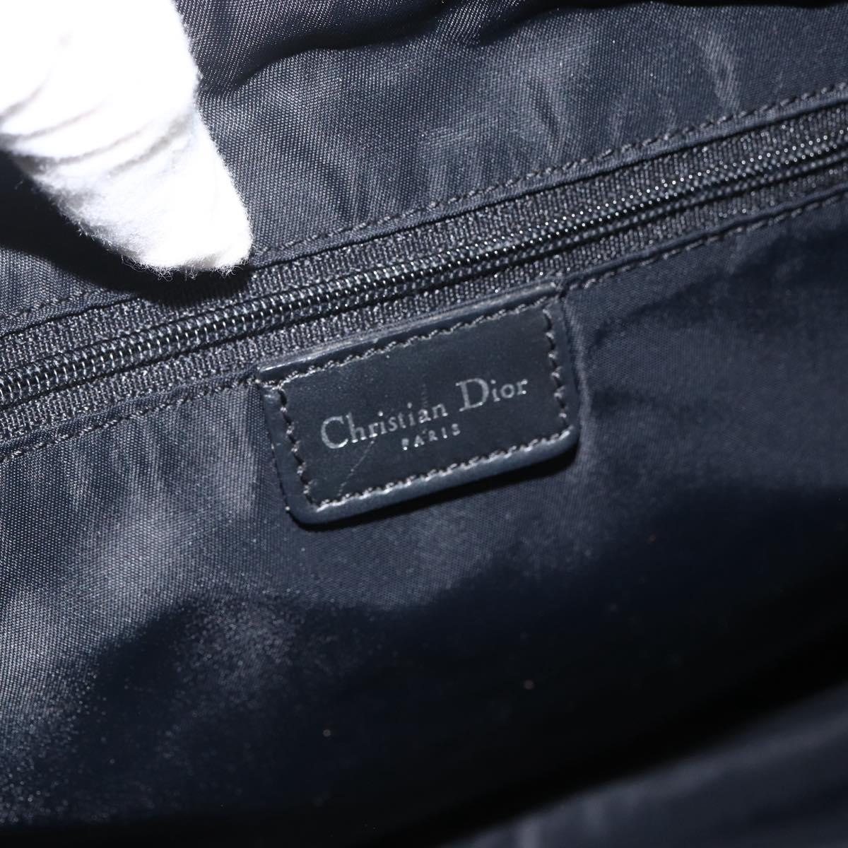 Christian Dior Trotter Canvas Shoulder Bag Black Silver Auth 174057A