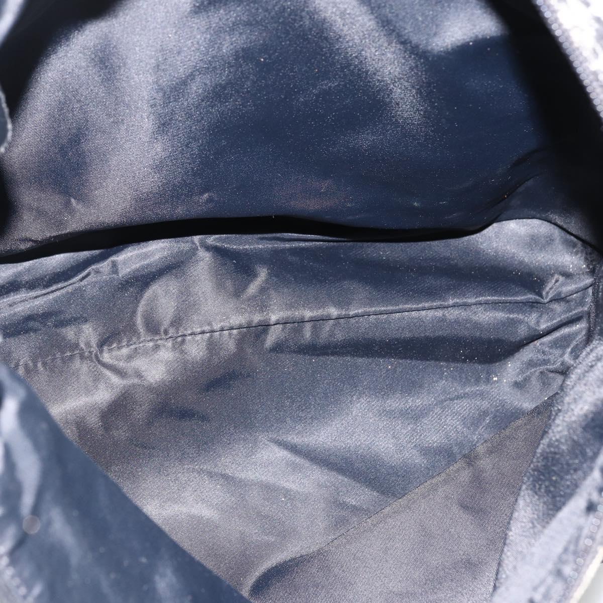 Christian Dior Trotter Canvas Shoulder Bag Black Silver Auth 174057A