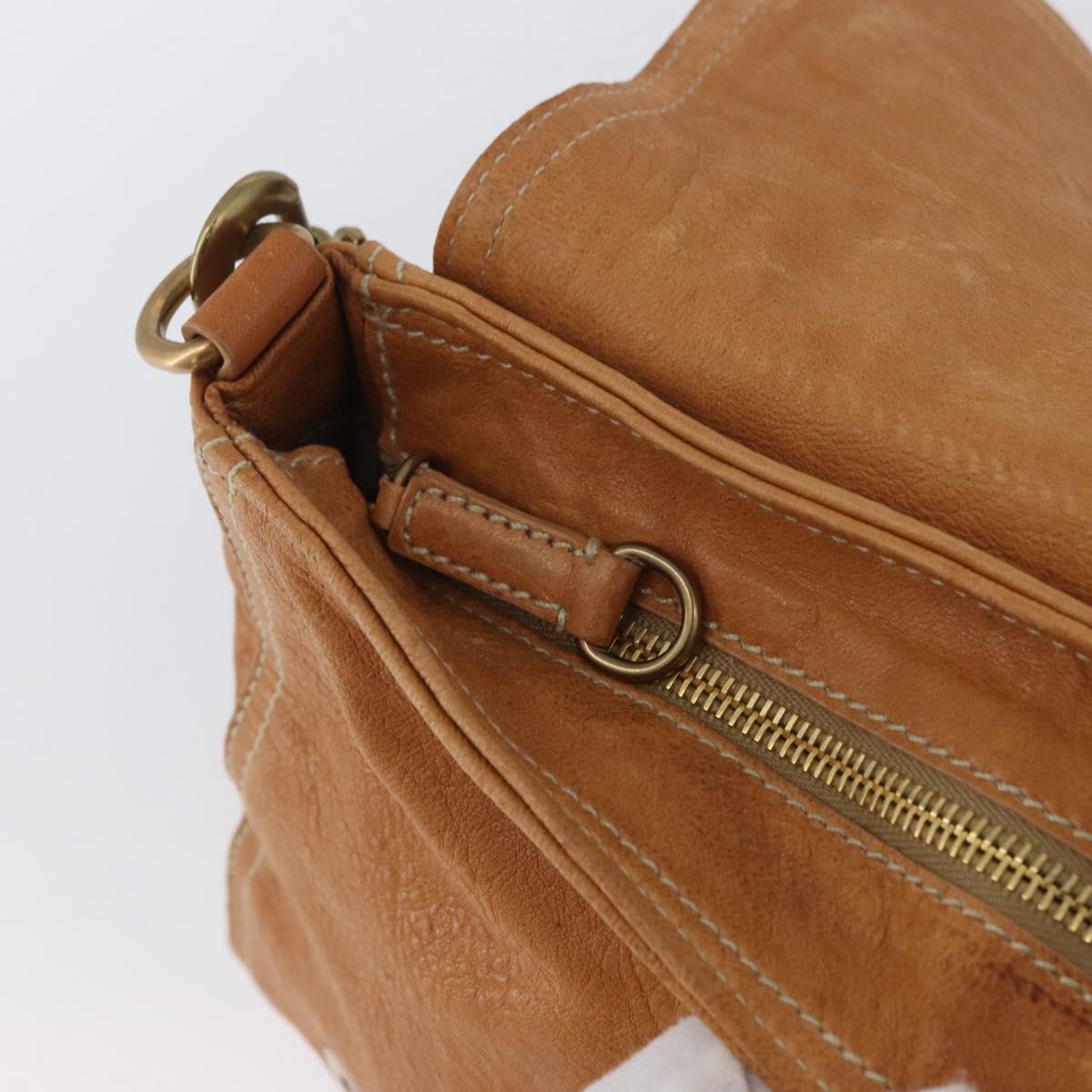 Miu Miu Bamboo Hand Bag Leather 2way Brown Gold Auth 174060A