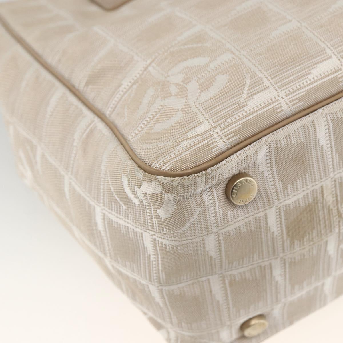 CHANEL New Travel Line Tote Bag Beige CC Auth 174068