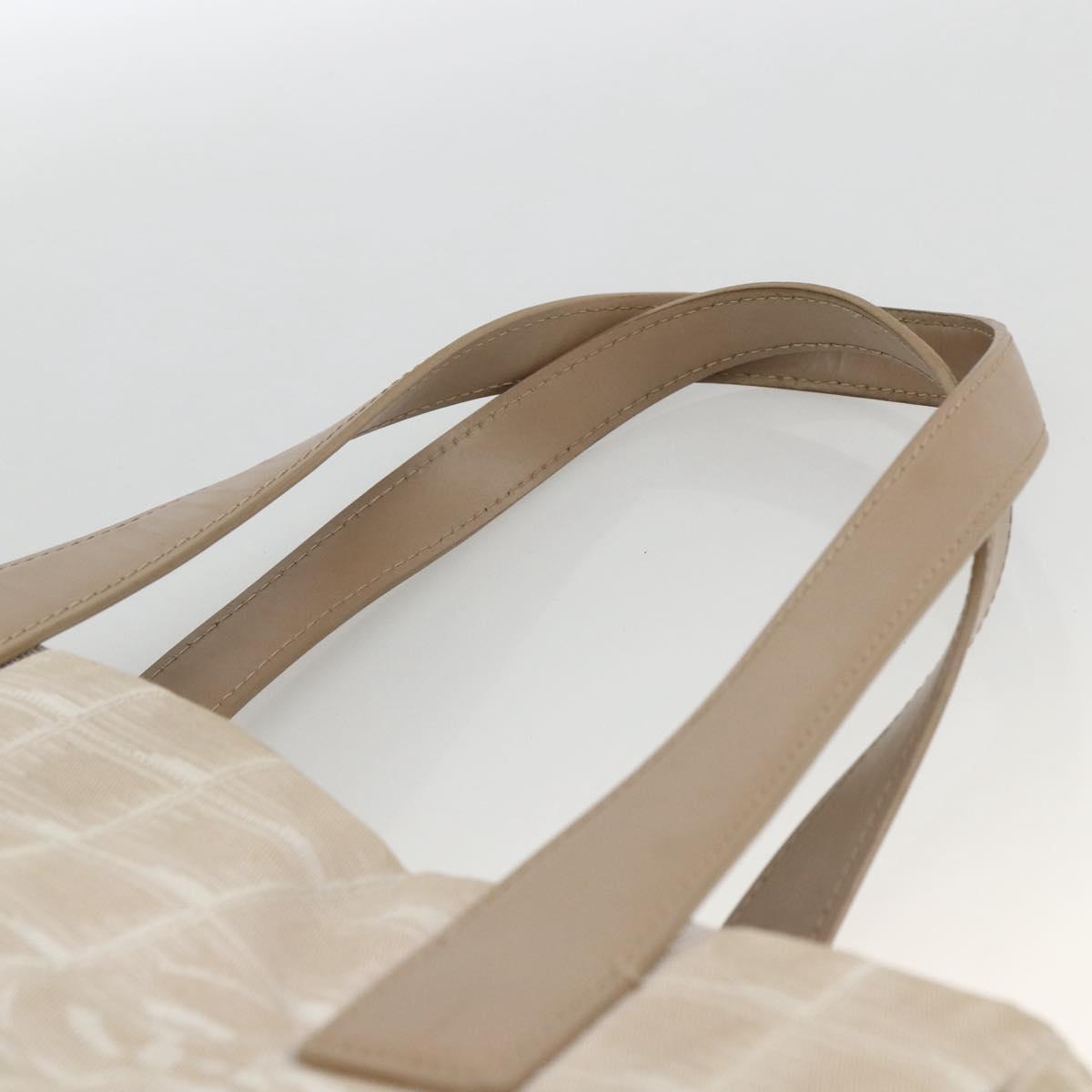 CHANEL New Travel Line Tote Bag Beige CC Auth 174068
