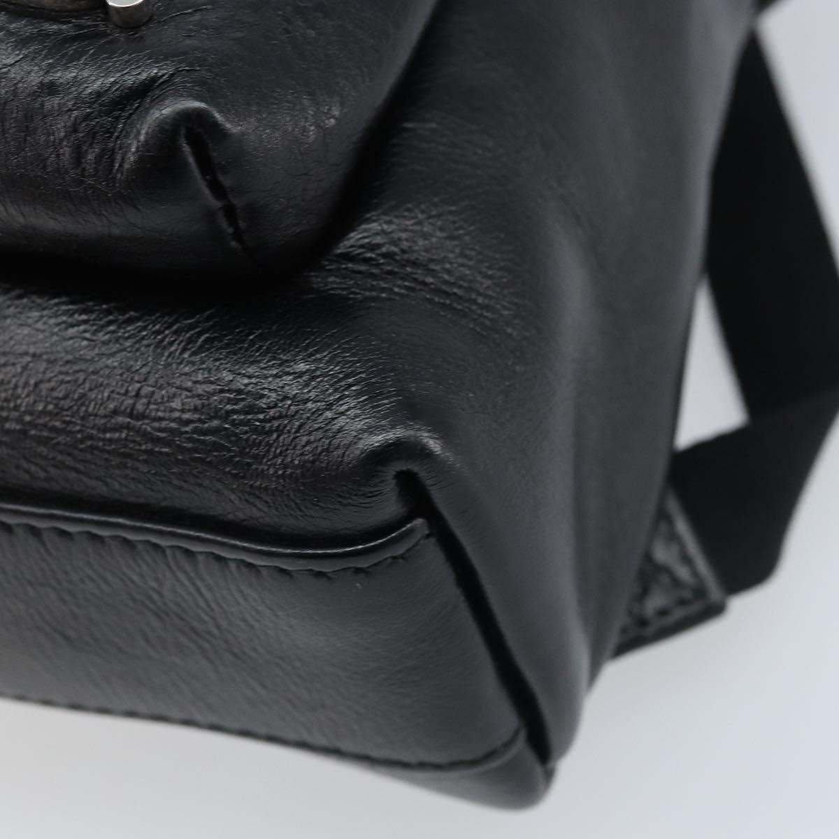 BALENCIAGA Backpack Leather Black Silver 580026 Auth 174080A