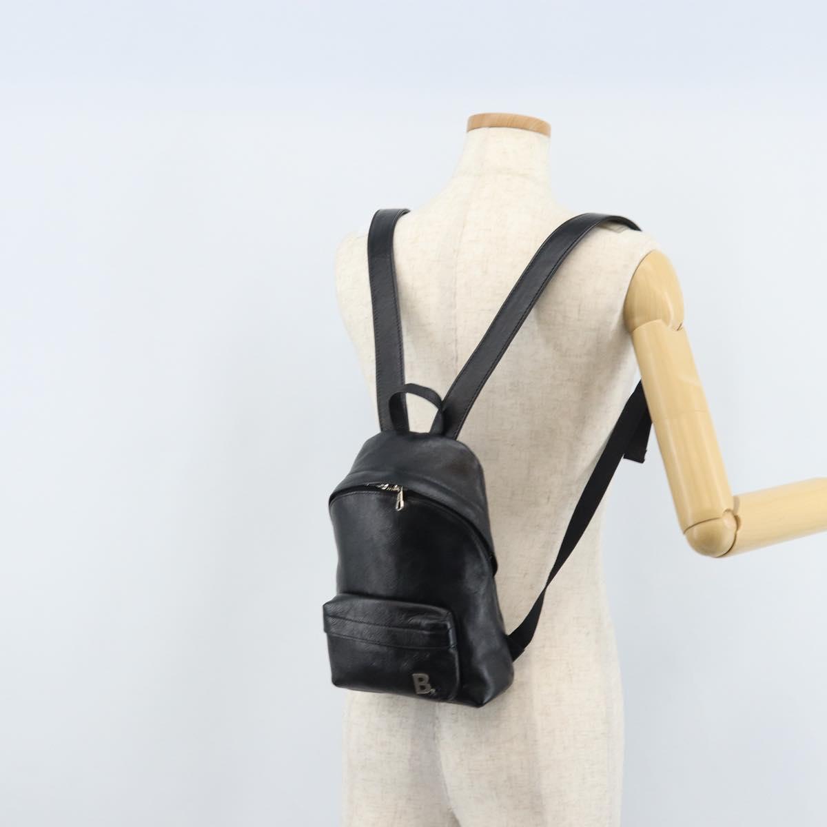 BALENCIAGA Backpack Leather Black Silver 580026 Auth 174080A