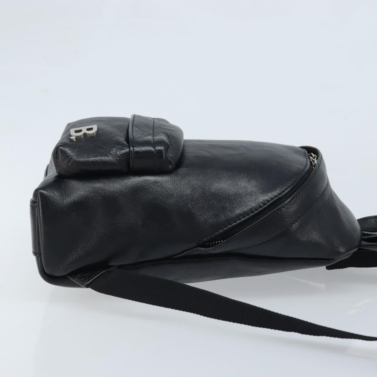 BALENCIAGA Backpack Leather Black Silver 580026 Auth 174080A