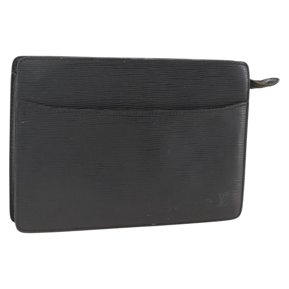 LOUIS VUITTON Epi Pochette Homme Clutch Bag Black M52522 LV Auth 174083