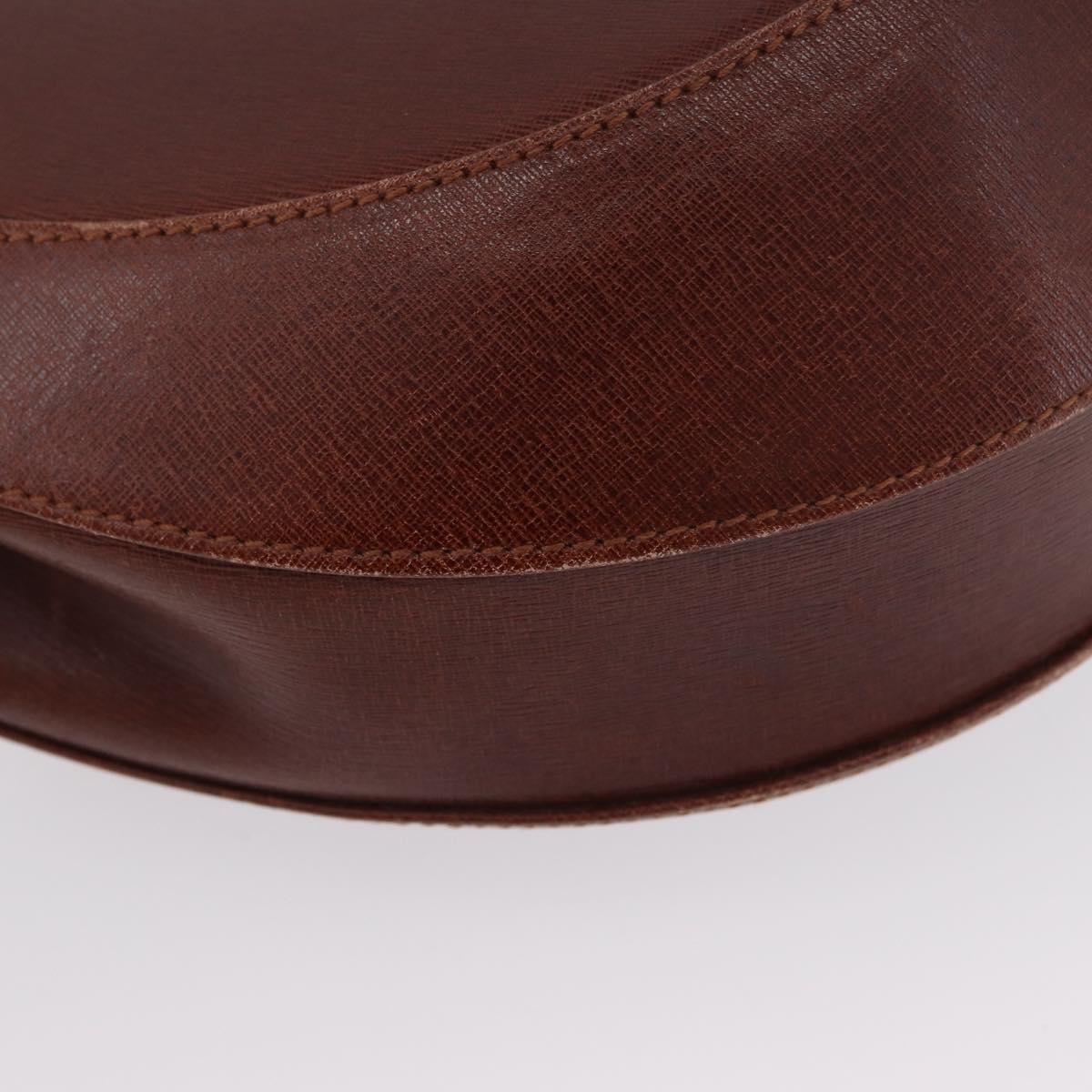 Salvatore Ferragamo Shoulder Bag Leather Brown Gold Auth 174085A