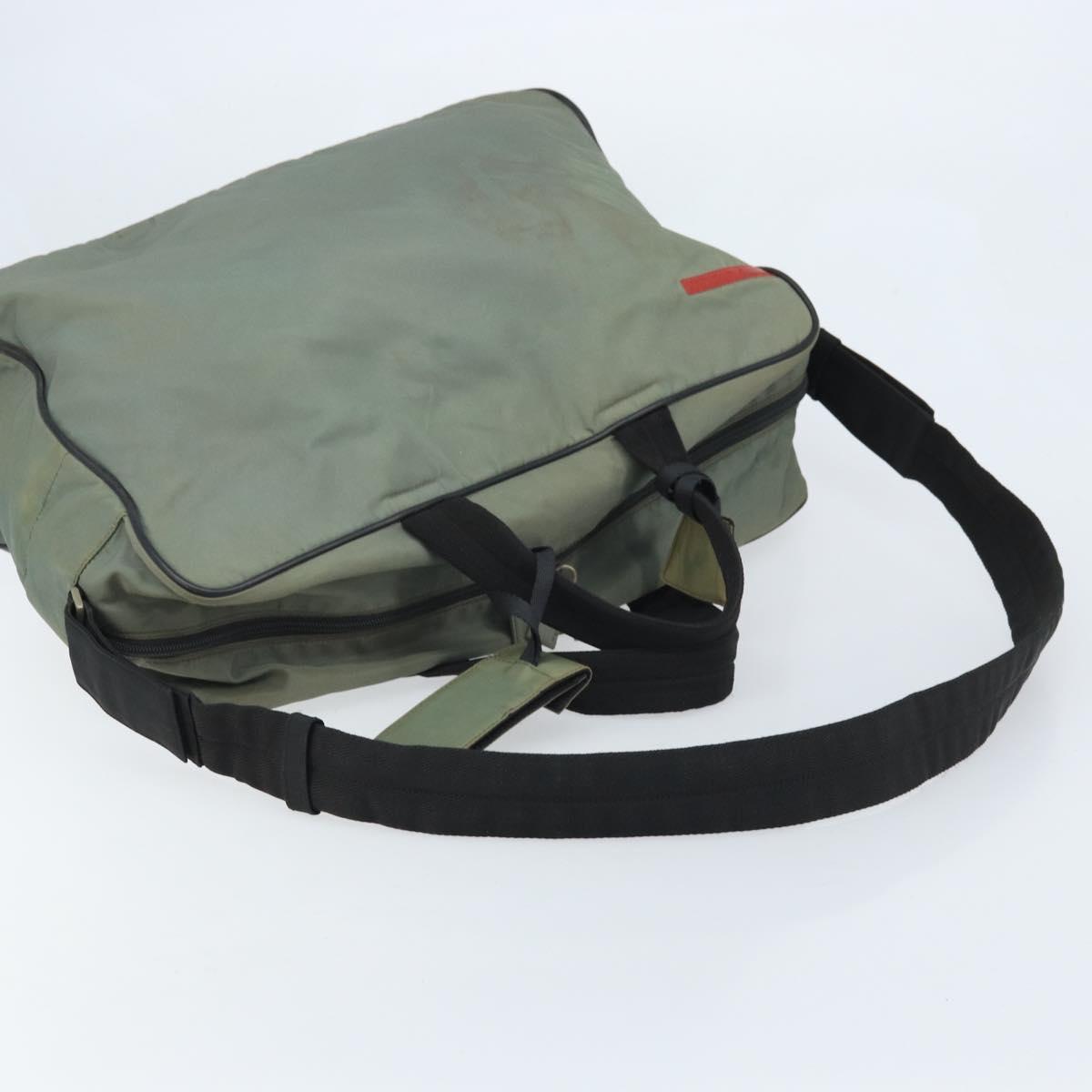 PRADA Sports Shoulder Bag Nylon Gray Silver Auth 174086