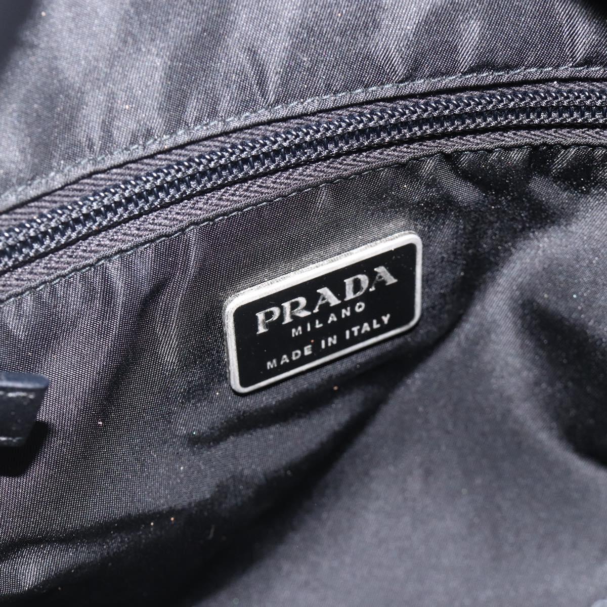 PRADA Shoulder Bag Nylon Black Silver Auth 174089A
