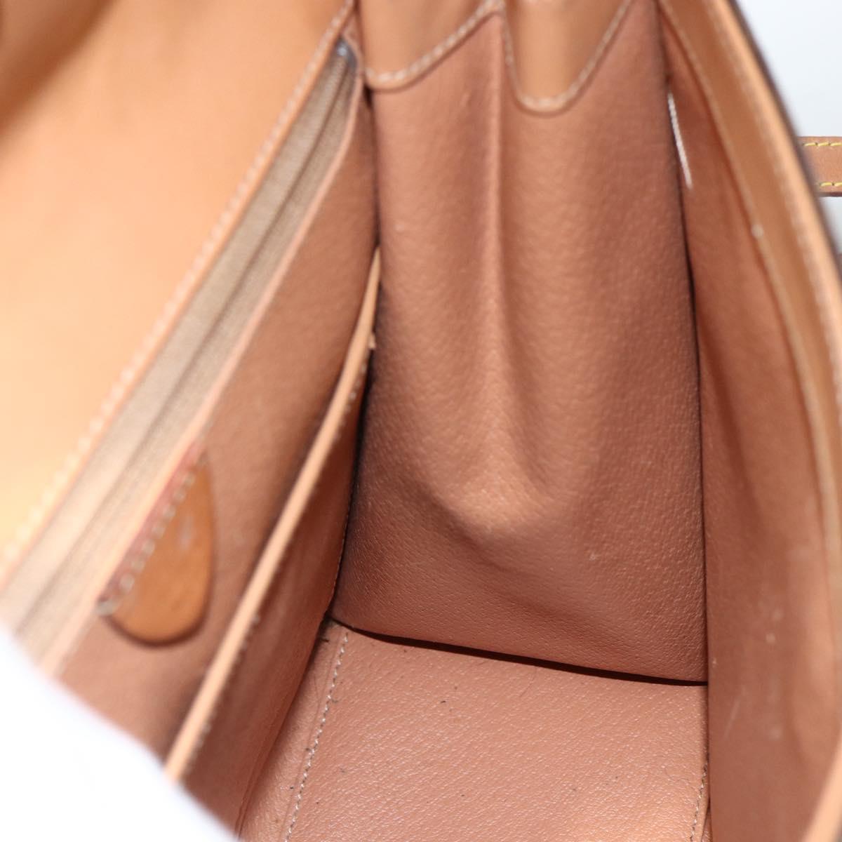 CELINE Macadam Canvas Hand Bag PVC Leather Brown Gold Auth 174092A