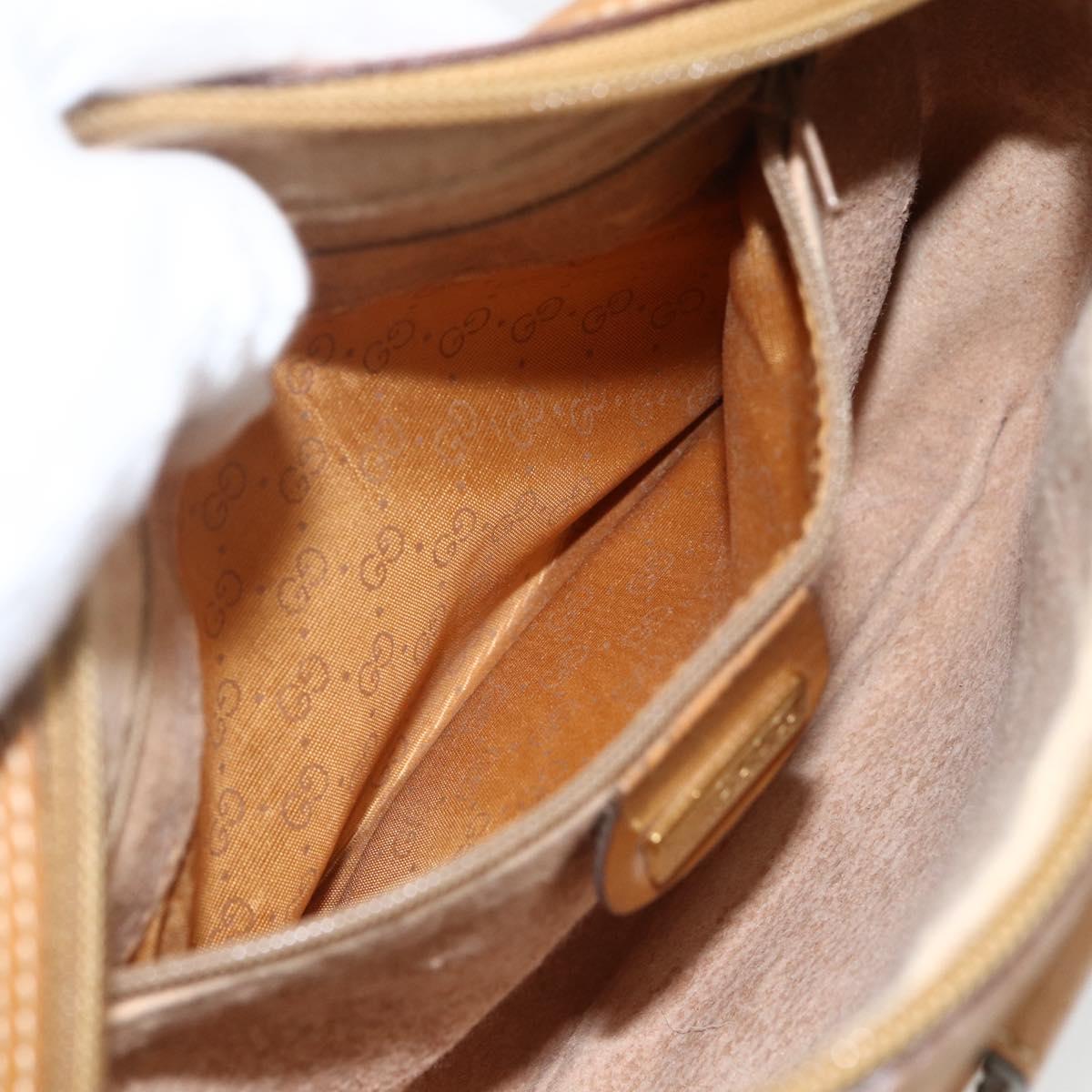 GUCCI Micro GG Supreme Shoulder Bag PVC Beige Gold 007 104 0098 Auth 174093