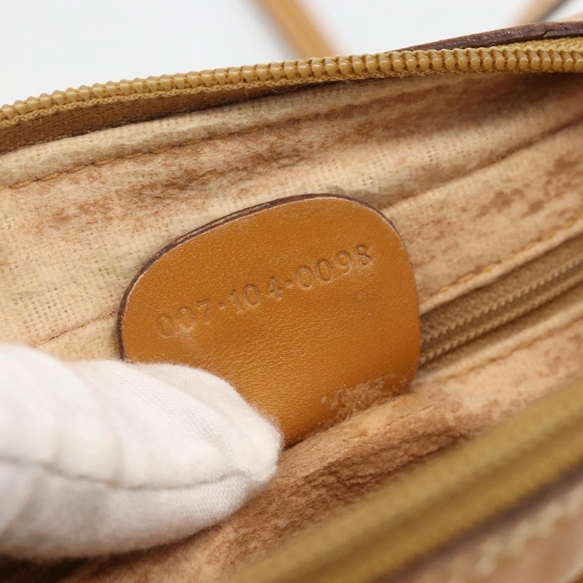 GUCCI Micro GG Supreme Shoulder Bag PVC Beige Gold 007 104 0098 Auth 174093