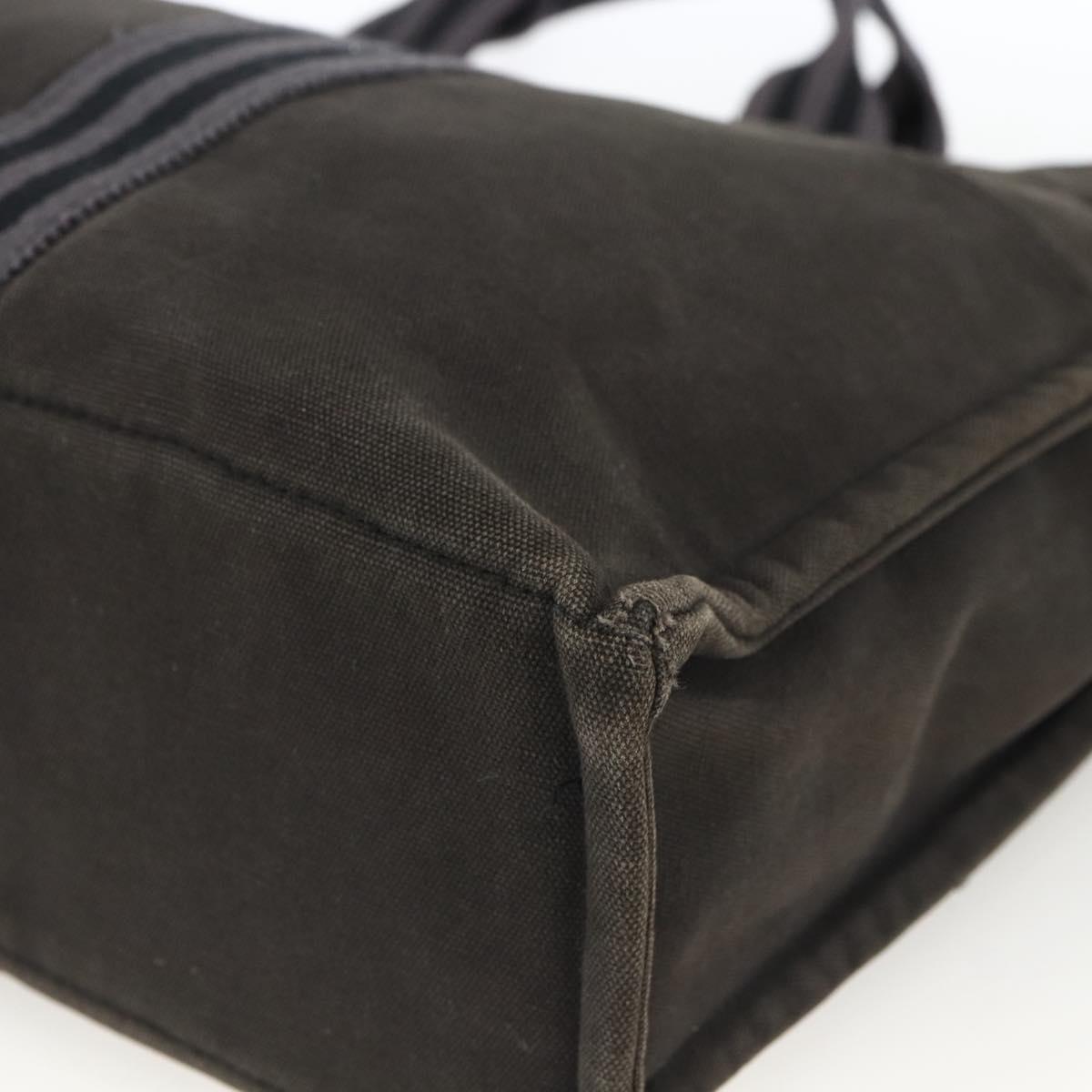 HERMES Fourre Tout MM Tote Bag Canvas Black Auth 174096