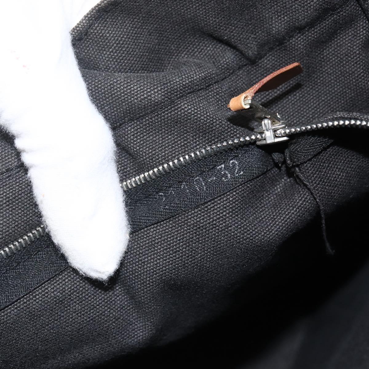 HERMES Fourre Tout MM Tote Bag Canvas Black Auth 174096