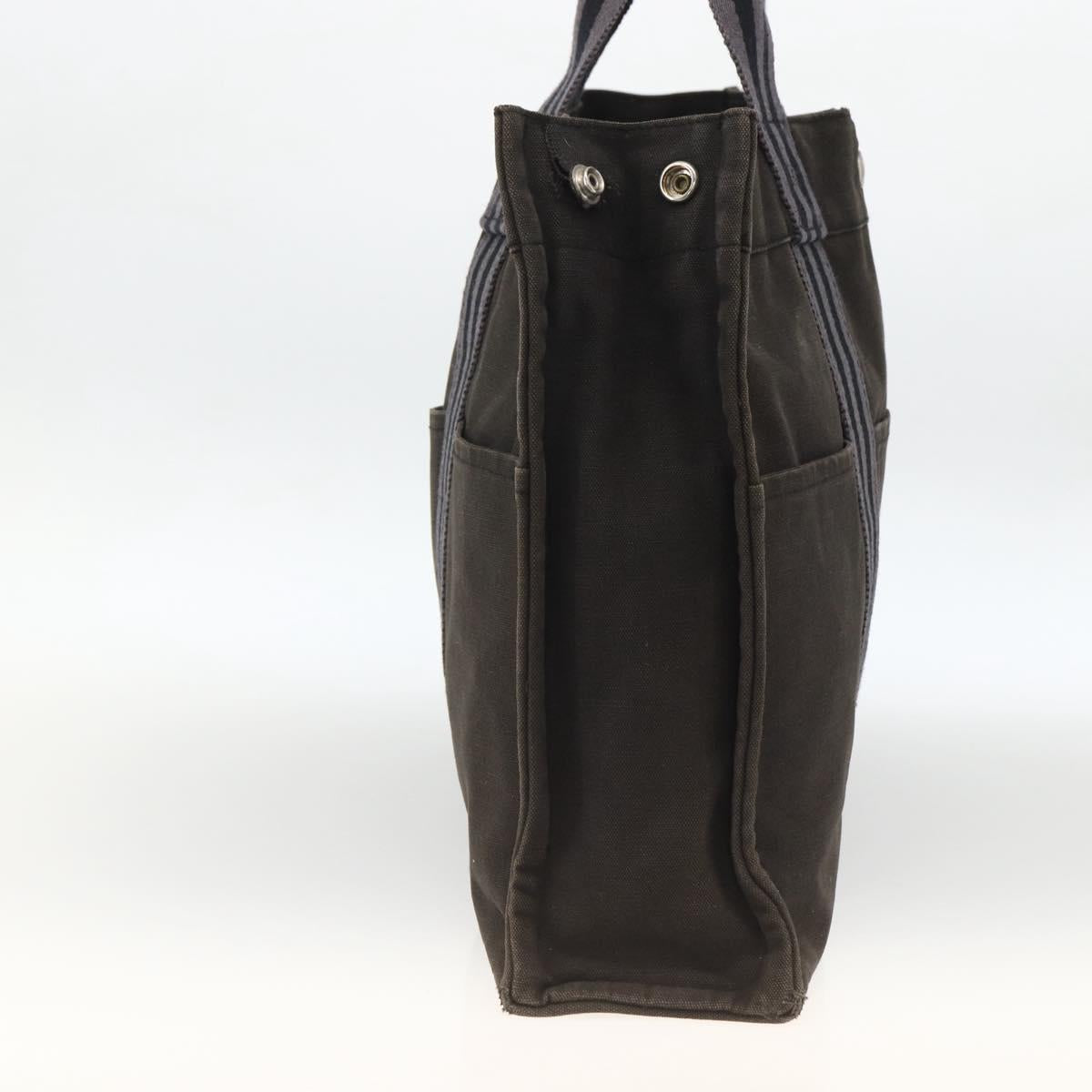HERMES Fourre Tout MM Tote Bag Canvas Black Auth 174096