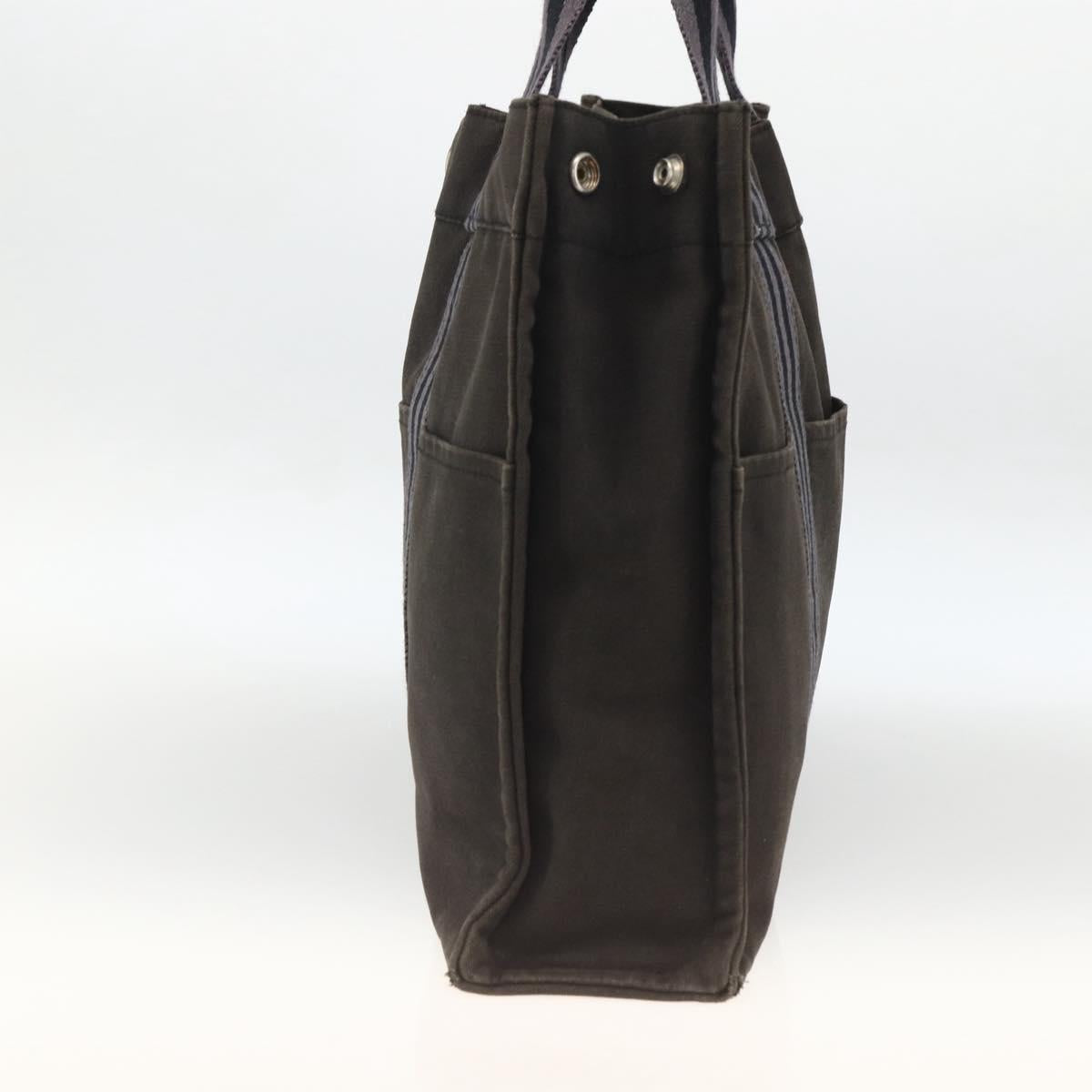 HERMES Fourre Tout MM Tote Bag Canvas Black Auth 174096